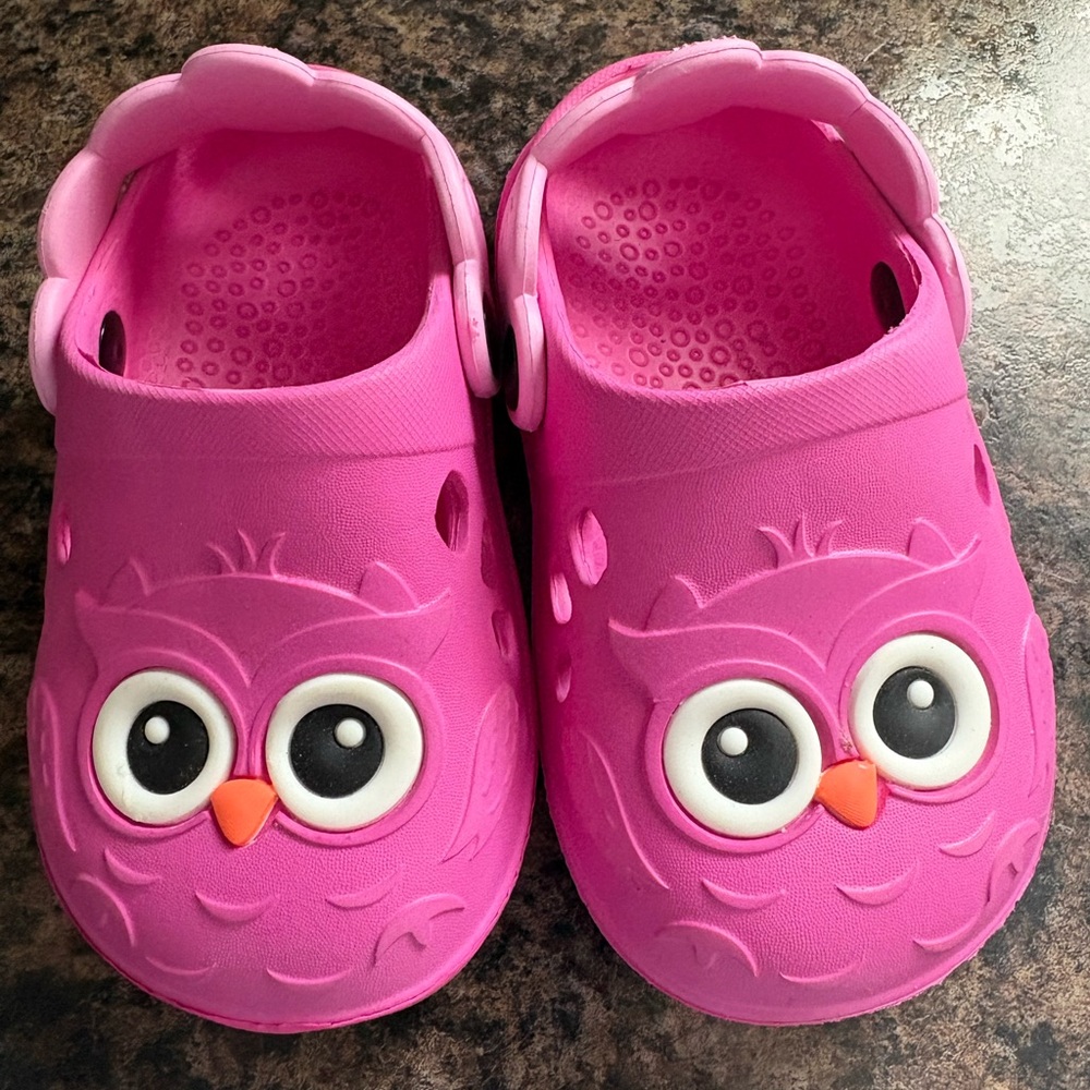 Pink Owl Kids Clogs